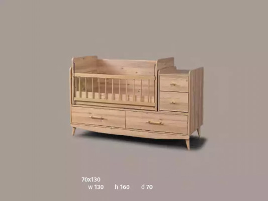 Infant bedroom complete room baby crib wardrobe dresser 3-piece set.