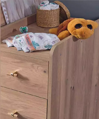 Infant bedroom complete room baby crib wardrobe dresser 3-piece set.