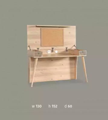 Luxury children's room Chesterfield bed, desk, wardrobe 3-piece set