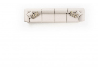 Large beige attractive 6-seater sofa in a simple design made from premium materials