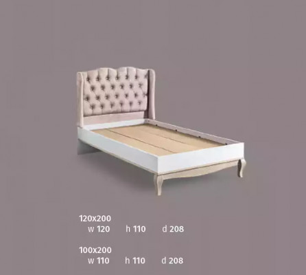 Bed design Chesterfield youth bed wooden furniture with soft upholstery 120x200cm