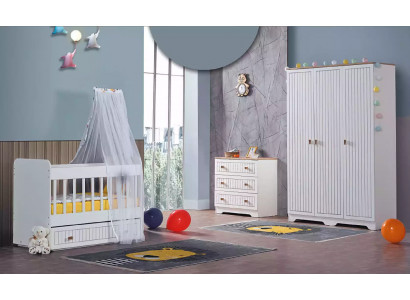 Baby complete room wardrobe bed children's room infant dresser 3-piece.