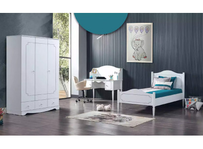 Complete room bedroom furniture desk bed wardrobe 3-piece set.