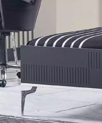 Bed Loft Wood Black Design 120x200cm Bed Frame Upholstered