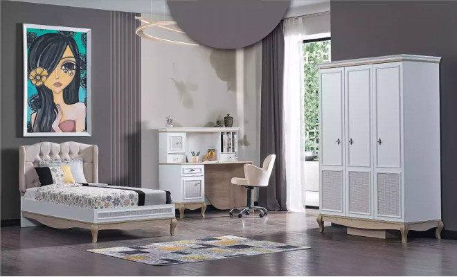 Design beds children's bed youth room bed furniture upholstered 100x200cm