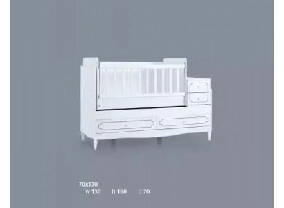 Child's bed infant baby toddler bed wooden bed white with shelves