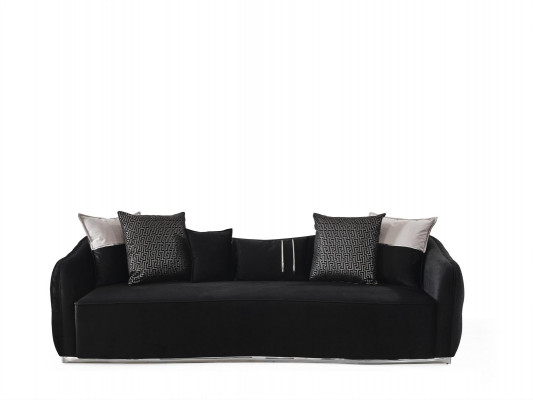 Four-seater sofa 4 seater sofas modern design fabric polyester black