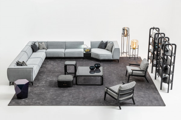Sectional Sofa Upholstered Furniture U-Shaped Living Landscape with Armchair Grey Sofas