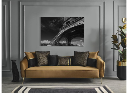 Modern Chesterfield Sofa 4-seater Sofas Fabric Polyester Yellow New