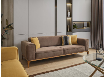 Four-seater sofa 4 seater sofas fabric brown living room luxury modern