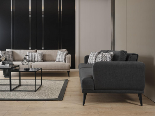 Four-seater sofa 4-seater sofas fabric grey modern seating living room new