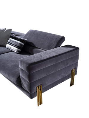 Three-seater sofa 3-seater sofas fabric gray living room luxury modern seating