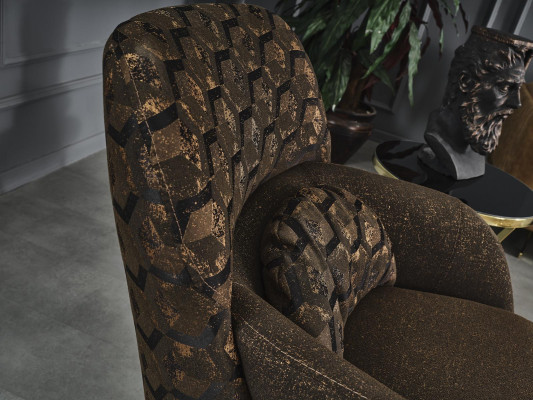 Armchair Wingback Chair Cocktail Chair Fabric Living Room Polyester Brown