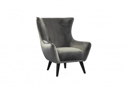 Armchair Wingback Chair Fabric Living Room Polyester Design Gray Modern Seat
