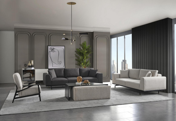 Armchair Wingback Armchair Modern Fabric Living Room Polyester White Design