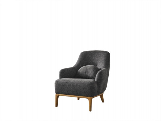 Armchair Wing Chair Modern Fabric Living Room Polyester Gray Design Seat