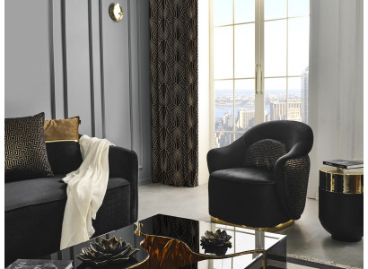 Armchair Wingback Chair Modern Fabric Living Room Polyester Blue Design Seat