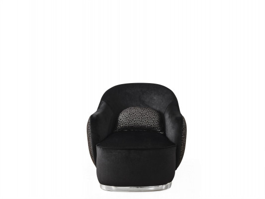 Armchair Wing Chair Modern Fabric Living Room Polyester Black Design