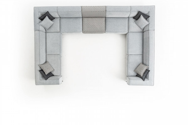 U-shaped sectional sofa, modern design, large gray sofa couch, new