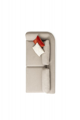 Luxury U-shaped sectional sofa, beige upholstery, modern style, new.