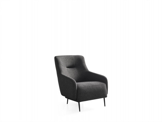 Armchair Wingback Modern Fabric Living Room Polyester Gray Design Seat New