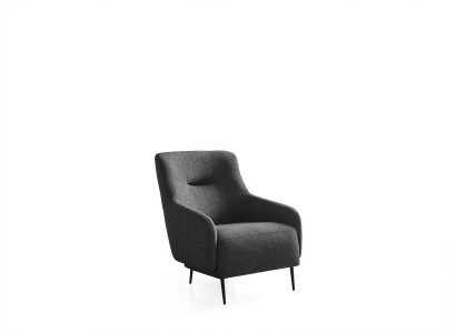 Armchair Wingback Modern Fabric Living Room Polyester Gray Design Seat New
