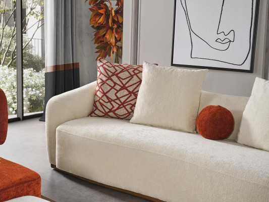 Four-seater sofa, 4-seater sofas, modern design, fabric polyester, white, new