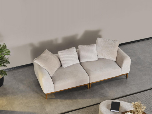 Modern sofa set 3-seater armchair three-seater white modern fabric polyester