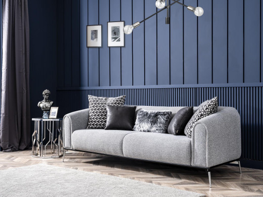 Complete sofa set 431 seat fabric 3-piece black
