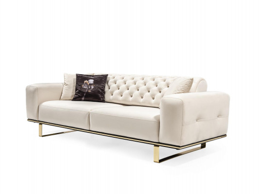 Chesterfield sofa set sofa 3+1 seater armchair fabric luxury white sofas