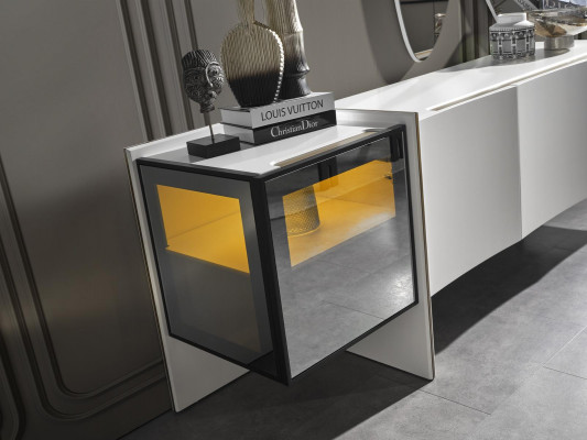 Group Sideboard Mirror Dresser Wood Modern Dining Room White Design New