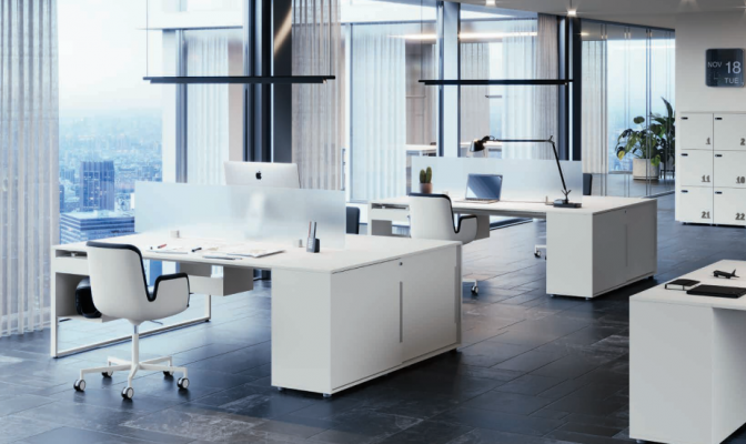 Desk Worktable Computer Desk Double Desk with Drawer