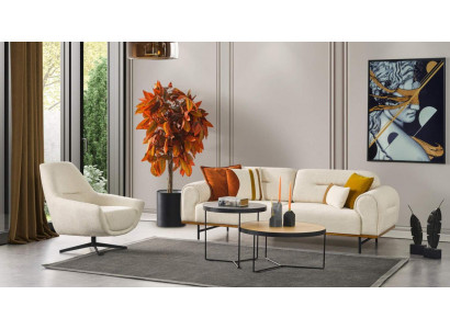 Sofa set 3 + 1 seater furniture set design beige modern 2-piece couches