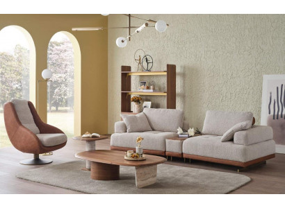 Modern sofa set 3+1 seater beige design set living room sofa couch