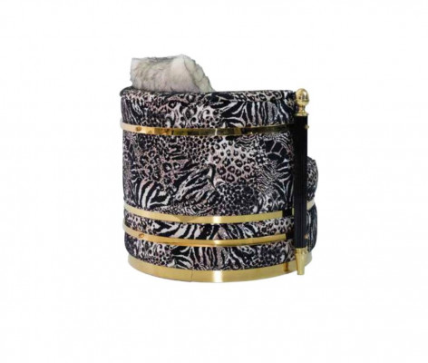 Luxury zebra fabric armchair lounge club furniture single-seater living room