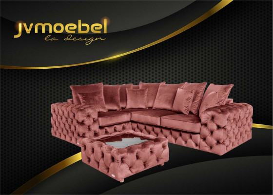 Corner sofa sofa couch upholstered corner suite L shape coffee table fabric living landscape