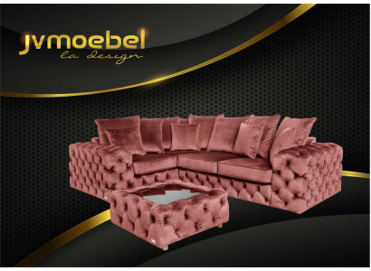 Corner sofa sofa couch upholstered corner suite L shape coffee table fabric living landscape