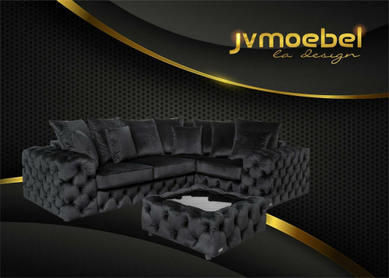 Corner sofa sofa couch upholstered corner suite L shape coffee table fabric living landscape
