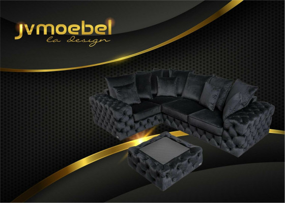 Corner sofa sofa couch upholstered corner suite L shape coffee table fabric living landscape