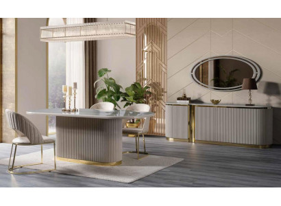 Oval sideboard XXL 220cm dresser cabinet dressers gold embellished new