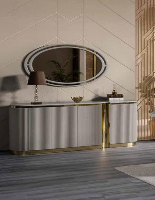 Oval sideboard XXL 220cm dresser cabinet dressers gold embellished new