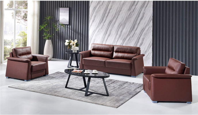 Sofa Couch Upholstery Leather Sofas Upholstery Set 3+1+1 Seater Office Furniture Set