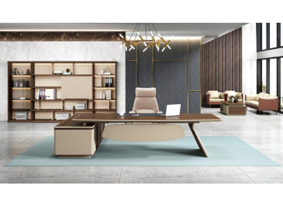 Elegant desk and large office cabinet in contemporary design