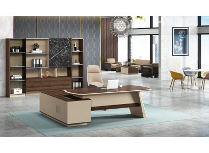 Office furniture desk tables executive desk + filing cabinet shelf 2-piece set.