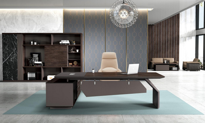 Office furniture 2-piece set desk tables executive table file cabinet