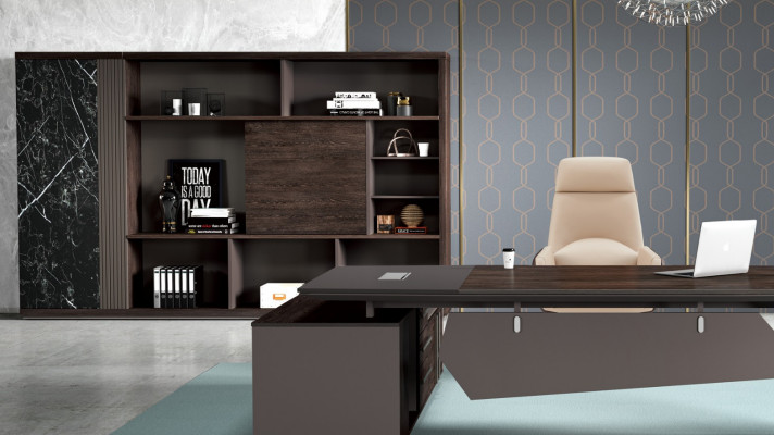 Office furniture 2-piece set desk tables executive table file cabinet