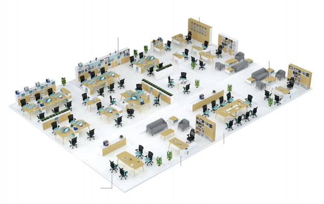 Desk office furniture fixtures tables call center 1 workstation desk