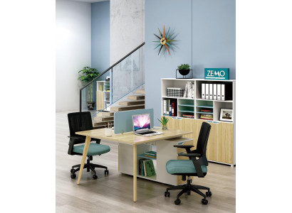 Desk workstation table 2 workstations counter wood tables office furniture