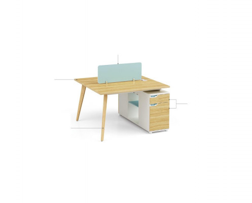 Desk workstation table 2 workstations counter wood tables office furniture