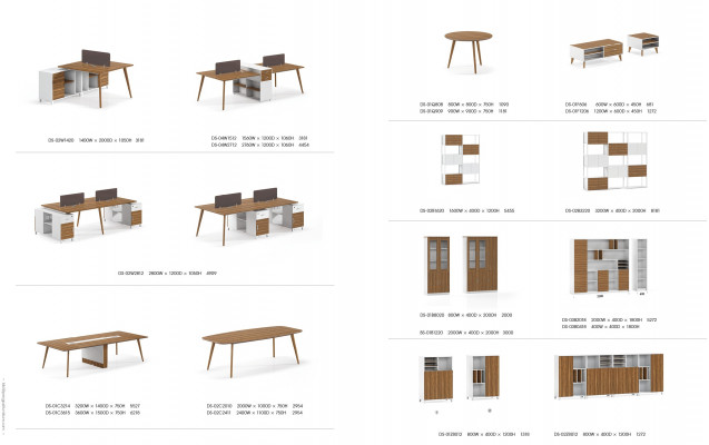 Luxury wooden office desk in a modern design and light colors